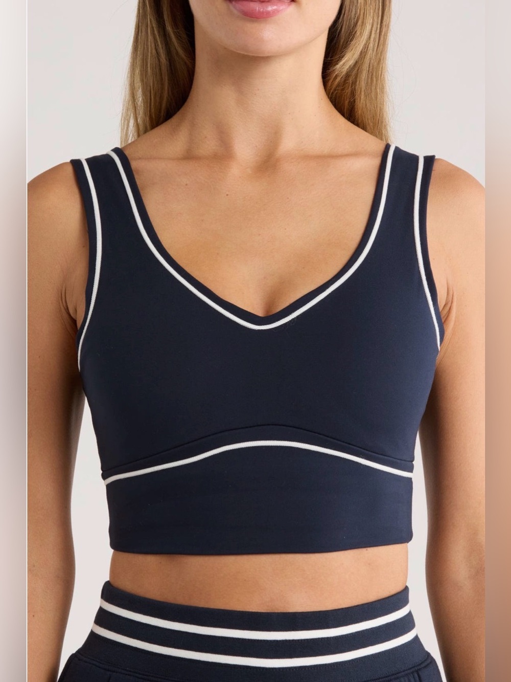 90 Degree By Reflex Navy Bralette with White Piping size S
